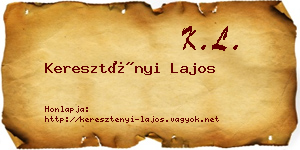 Keresztényi Lajos névjegykártya